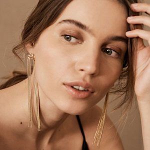 NEW~ Anthropologie BHLDN Knotted Gold Chain Long Fringe Earrings